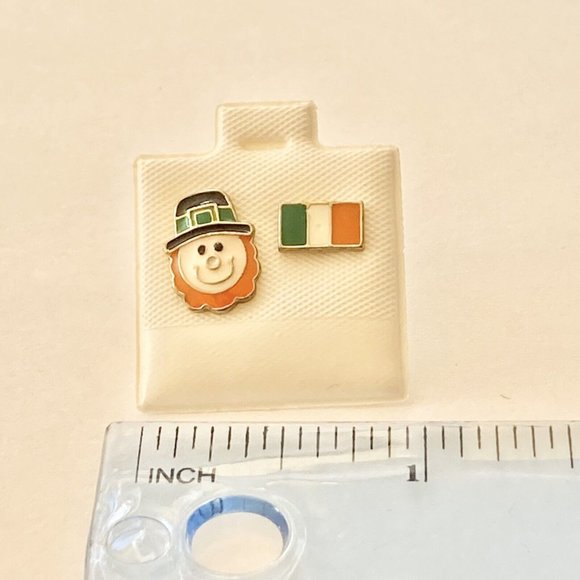 Leprechaun Hat Earrings Enamel Irish Flag St Patricks Day Celtic Shamrock Lucky - Picture 5 of 6